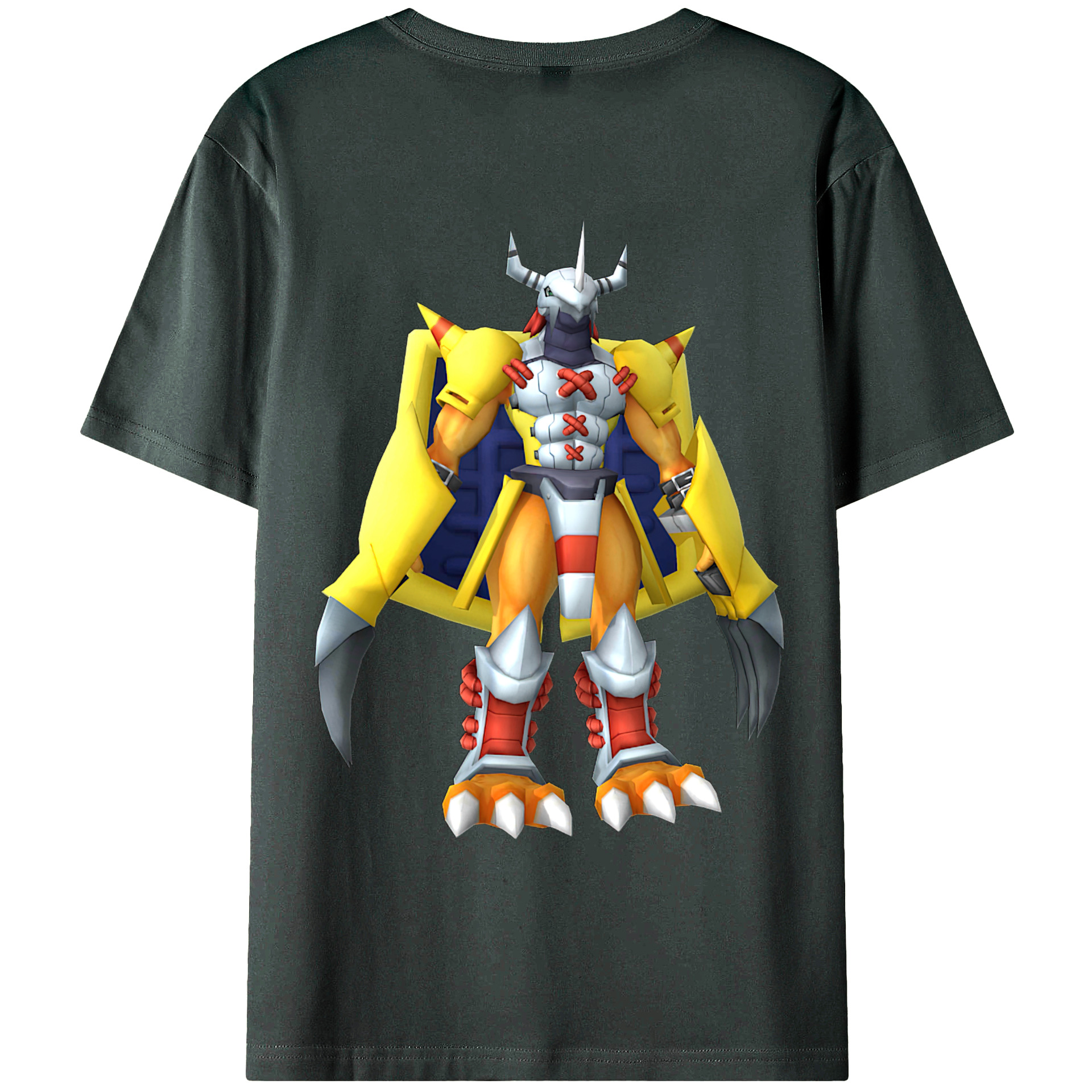 （画像用） Digimon デジタルモンスター/デジモン 綿100％ メンズ半袖Tシャツ（バックプリント） 通気性